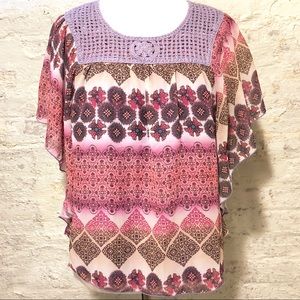 Flowy Patterened Hippie Blouse